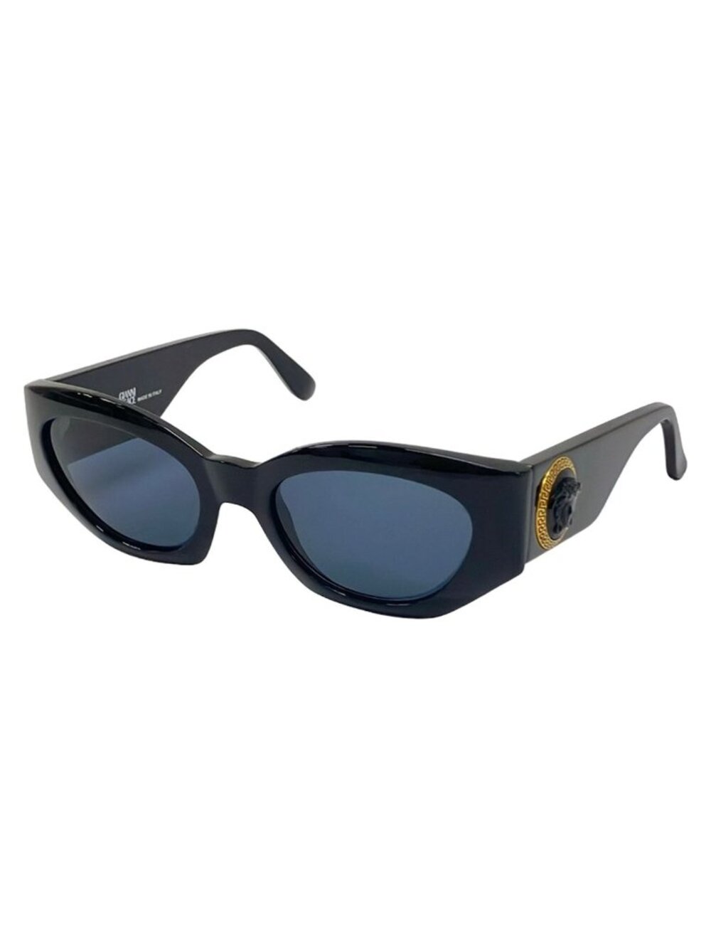 Versace Gianni Sunglasses Mod 420 Dark Navy Black Gold Eyewear